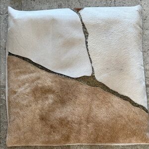 Callisto Home White and Brown Accent Pillow